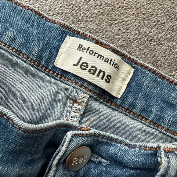Reformation High Rise Straight Leg Jeans Neris Wash Size 27 - Picture 3 of 6